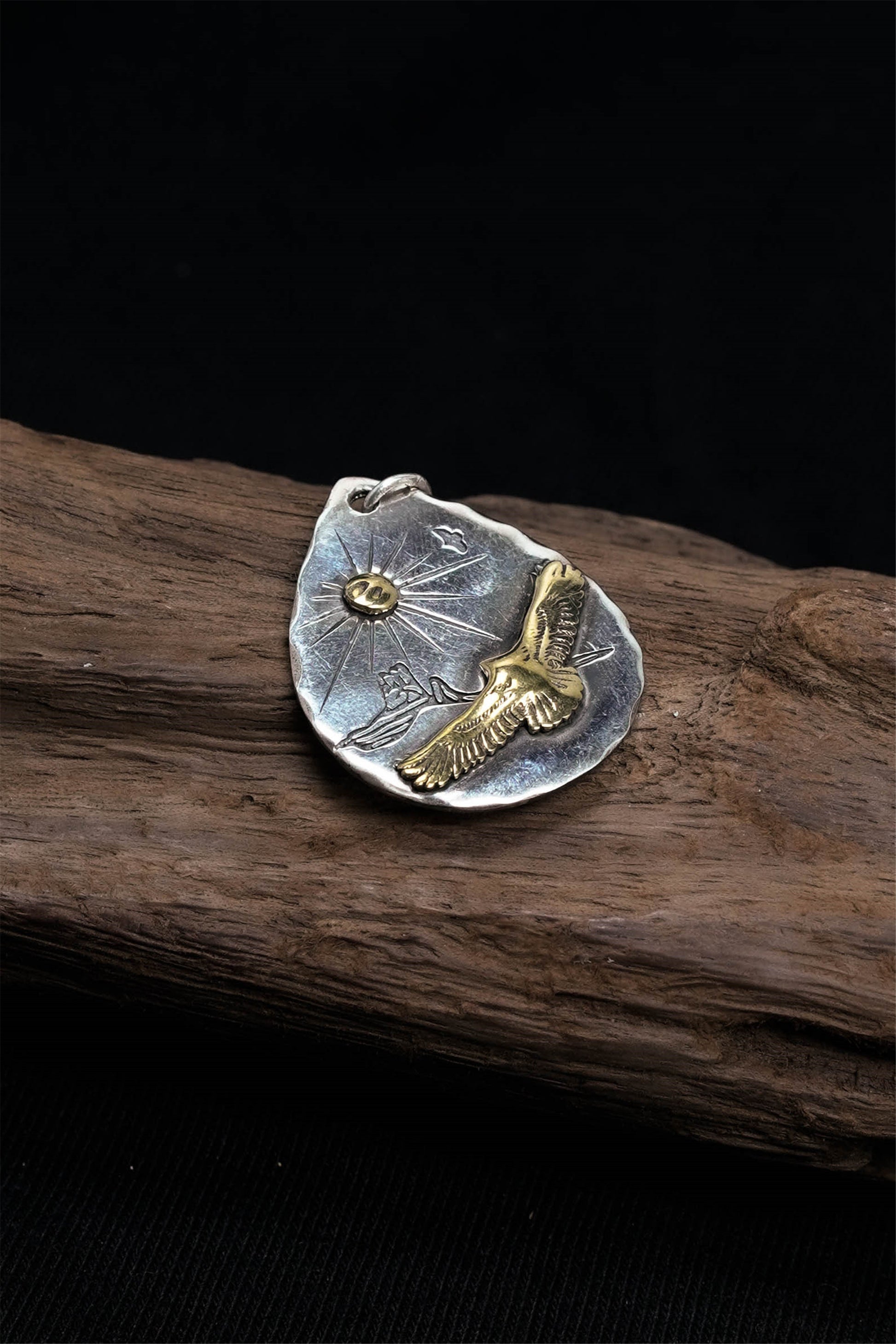 Takahashi Goro Silver Sun Eagle Pendant