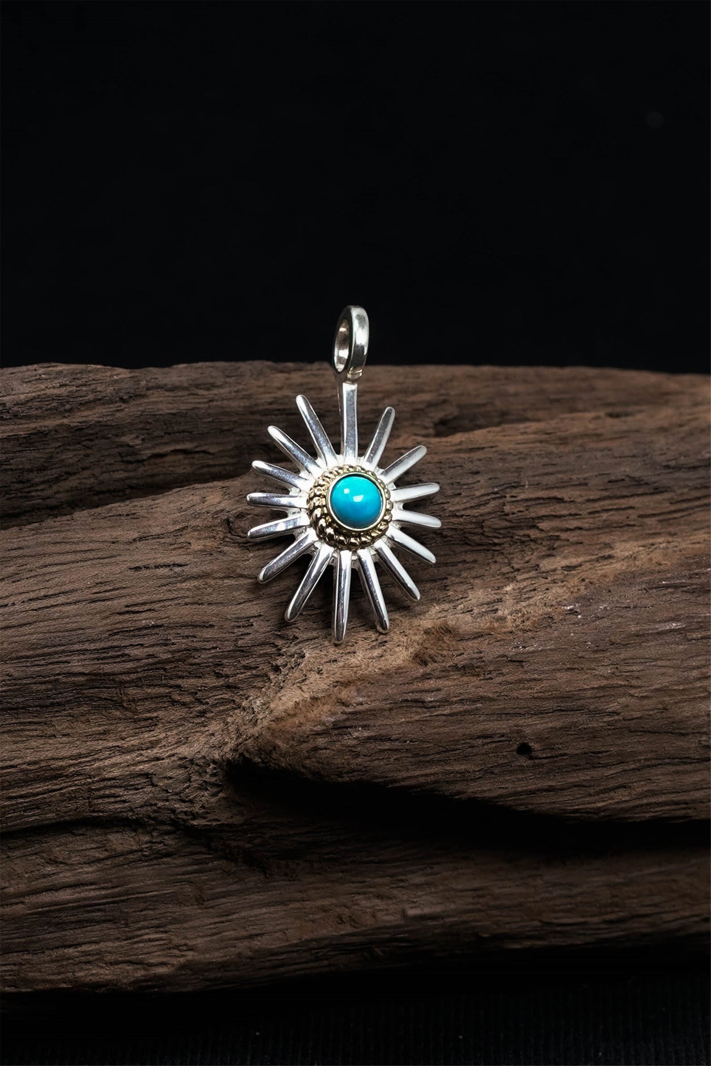 925 Sterling Silver Takahashi Goro Sunflower Pendant