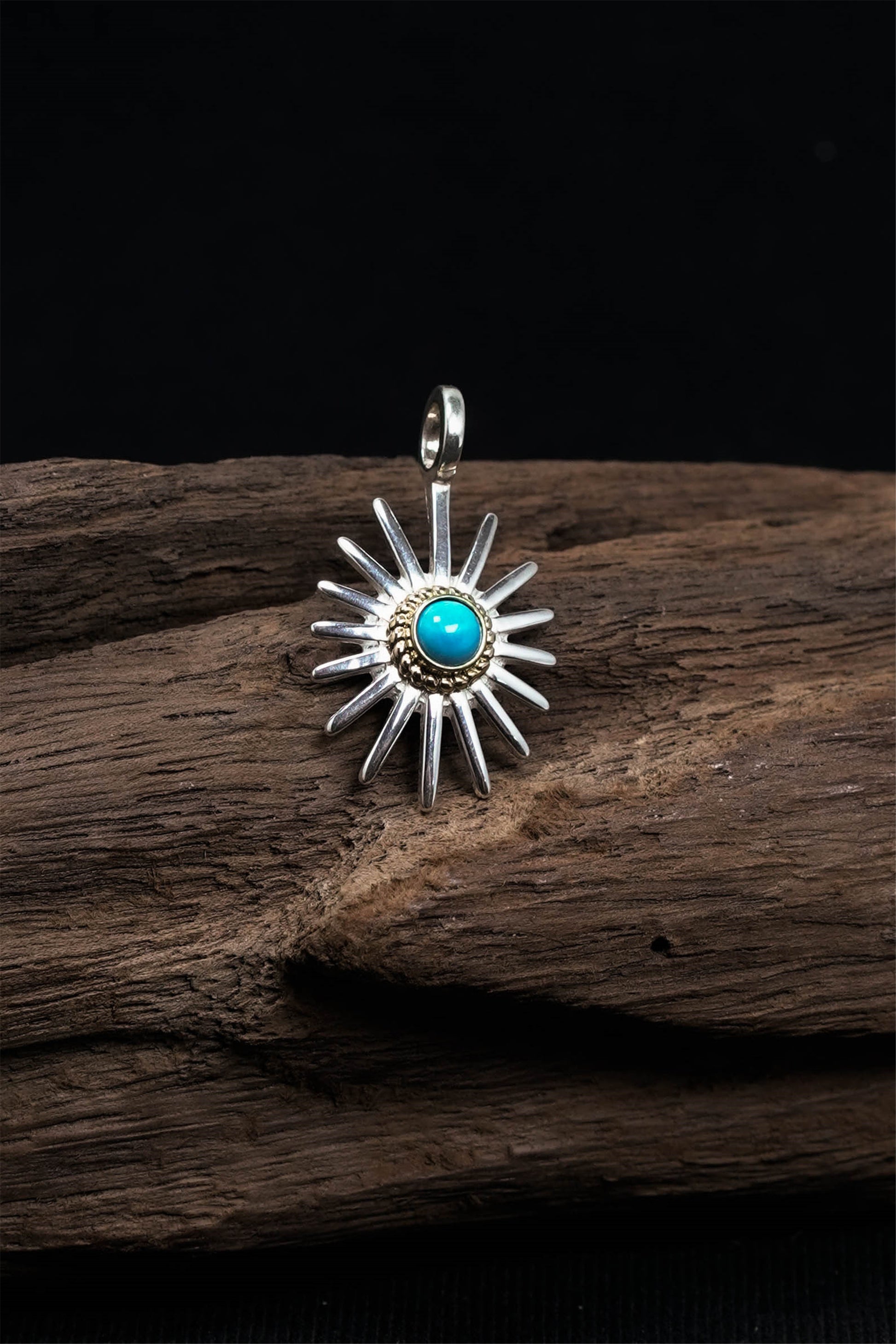 925 Sterling Silver Takahashi Goro Sunflower Pendant