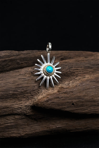 925 Sterling Silver Takahashi Goro Sunflower Pendant
