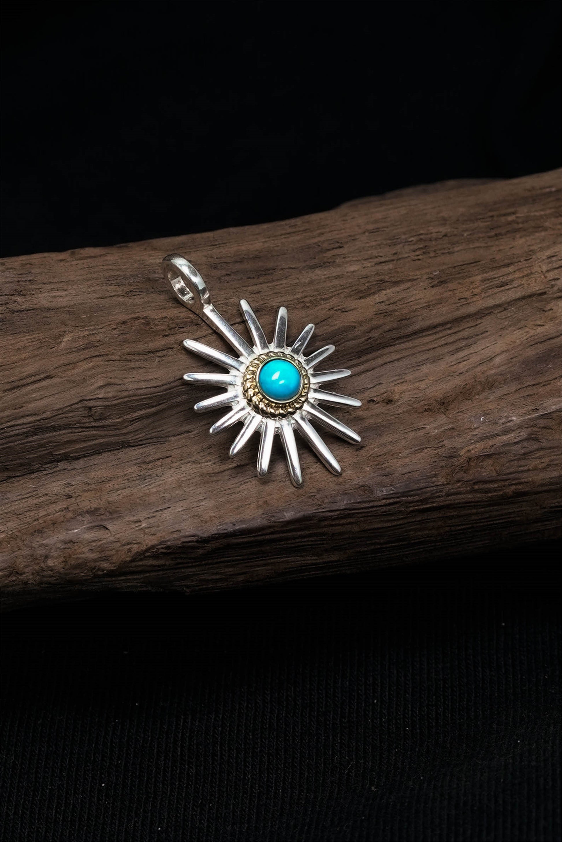 925 Sterling Silver Takahashi Goro Sunflower Pendant