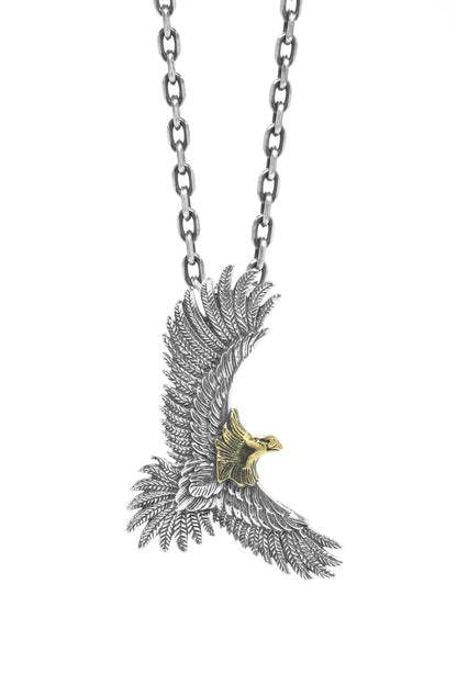 925 Silver and Brass Eagle Pendant