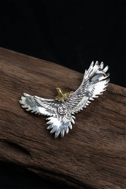 925 Silver and Brass Eagle Pendant