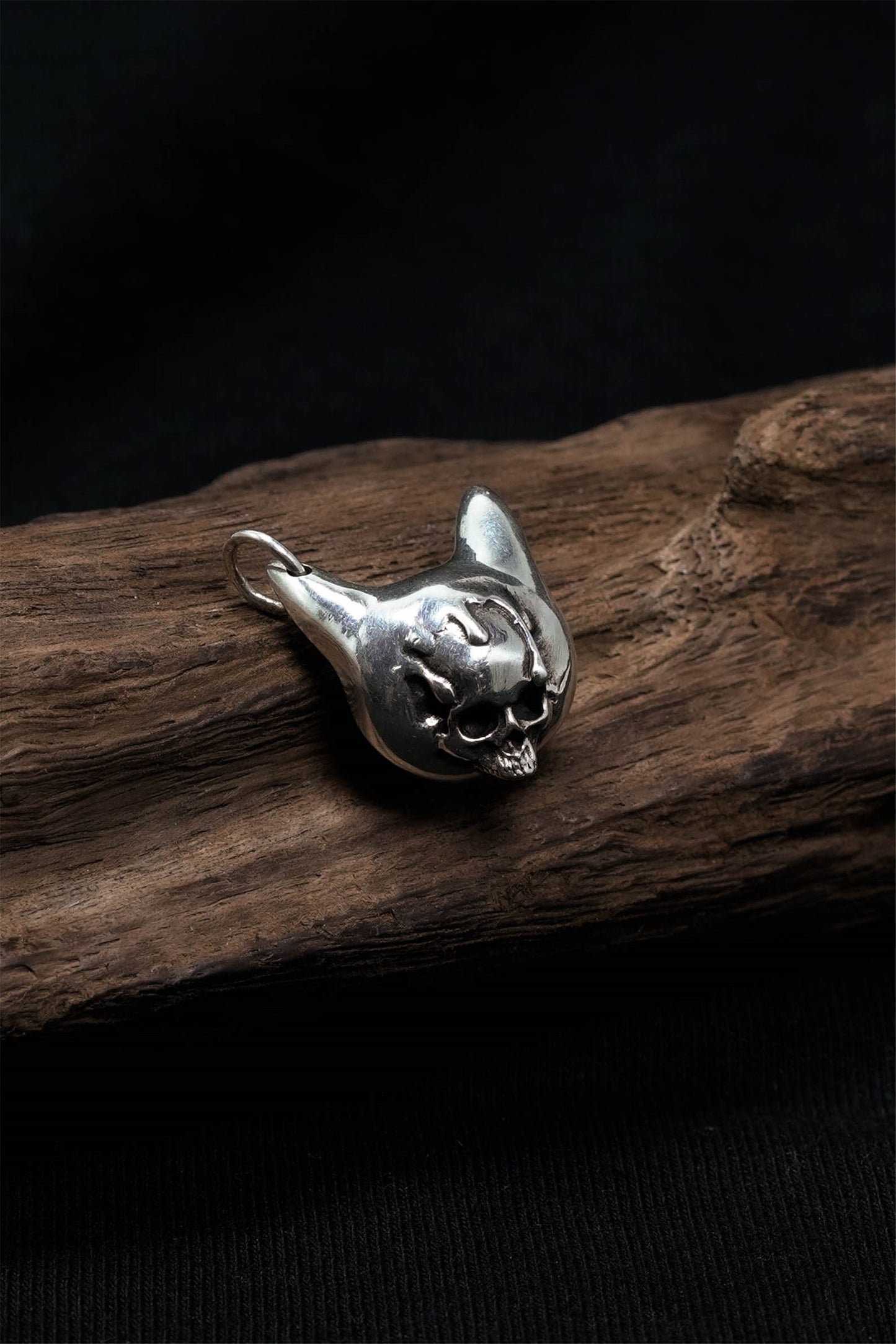 925 Sterling Silver Cat Head Pendant