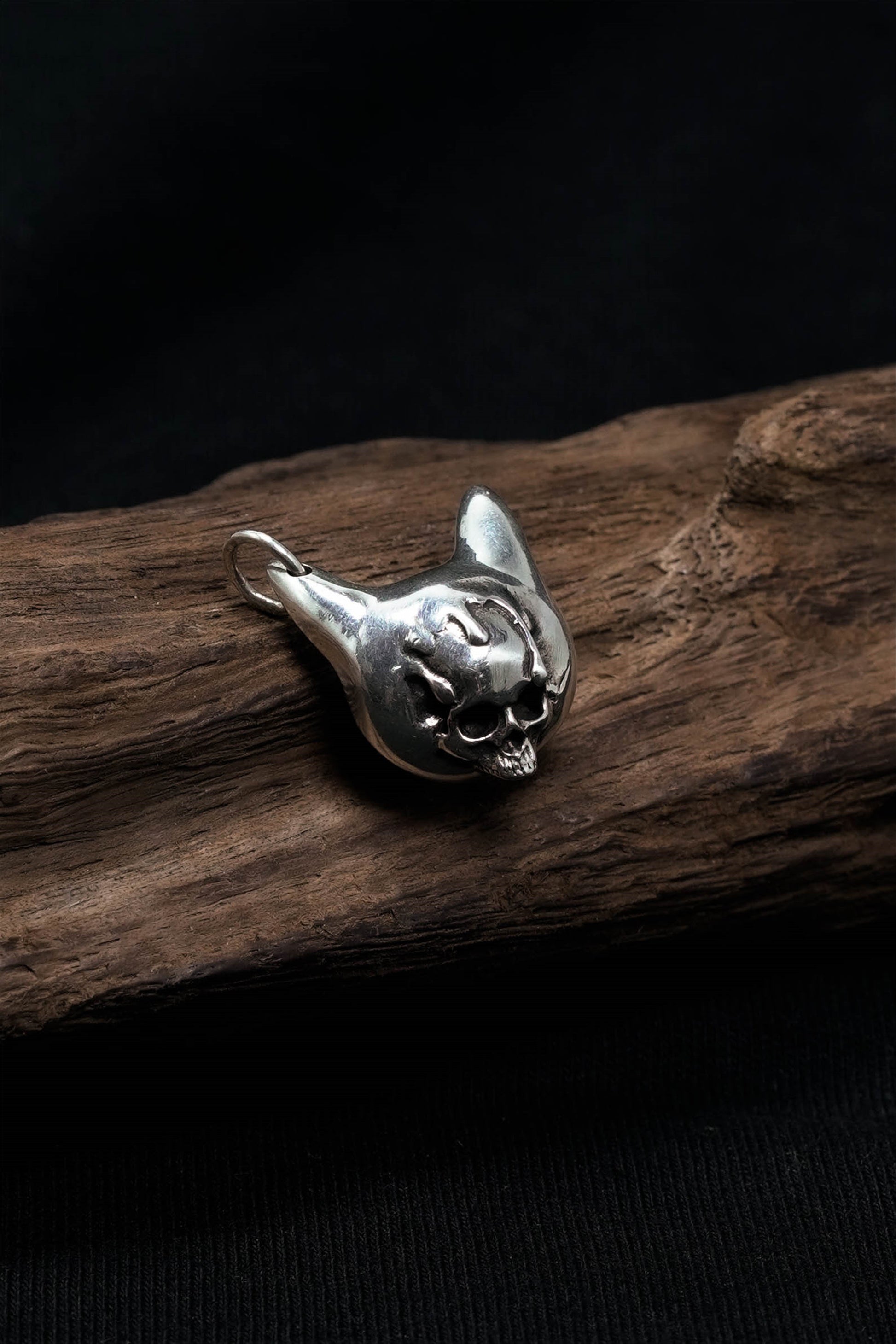 925 Sterling Silver Cat Head Pendant