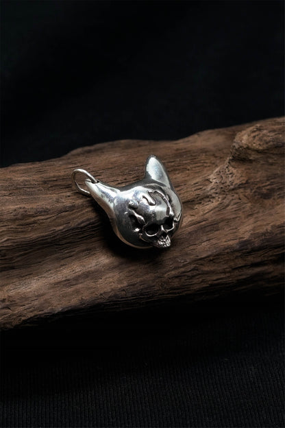 925 Sterling Silver Cat Head Pendant