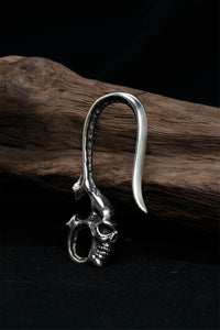 Skeleton Skull Vintage Hook 925 Sterling Silver Pendant