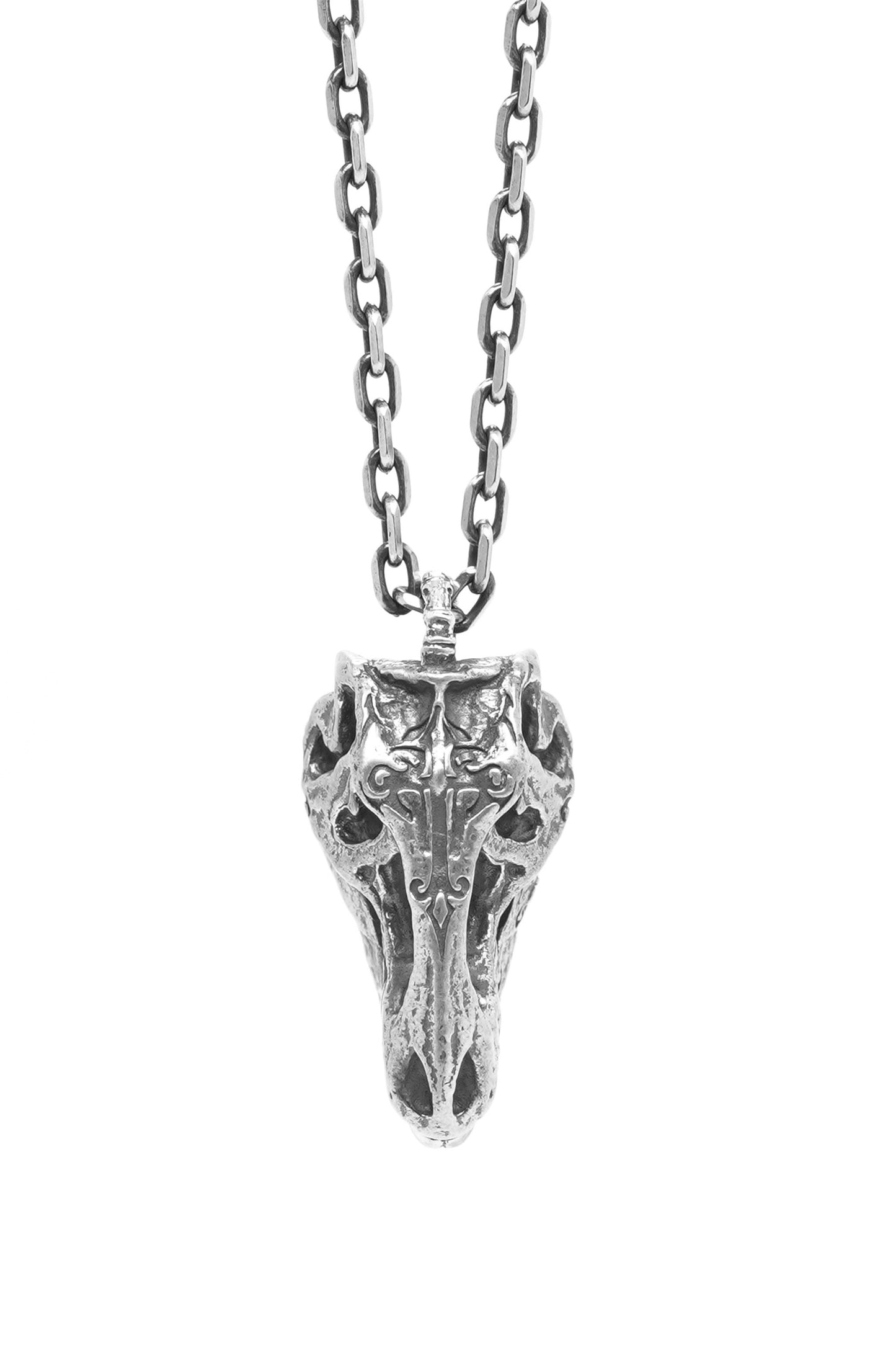 Retro Animal Skull Silver Pendant