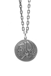 Retro Horse Head 925 Sterling Silver Coin Pendant