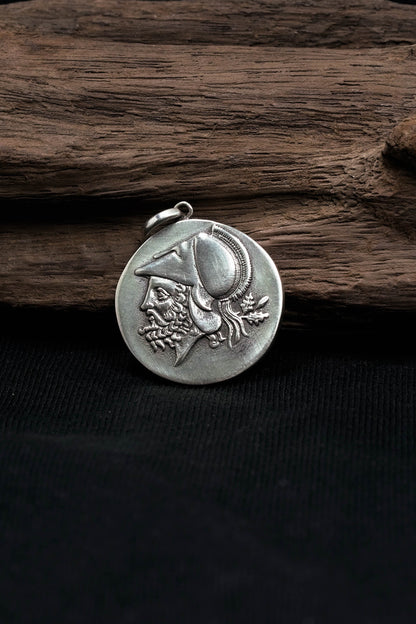 Retro Horse Head 925 Sterling Silver Coin Pendant