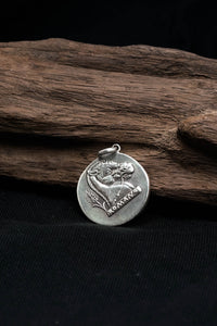 Retro Horse Head 925 Sterling Silver Coin Pendant