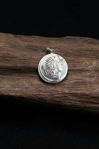 Retro 925 Sterling Silver Coin Pendant