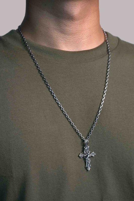 Retro Cross 925 Sterling Silver Pendant