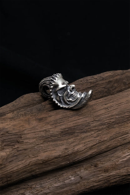 Retro 925 Sterling Silver Moon Fashion Pendant
