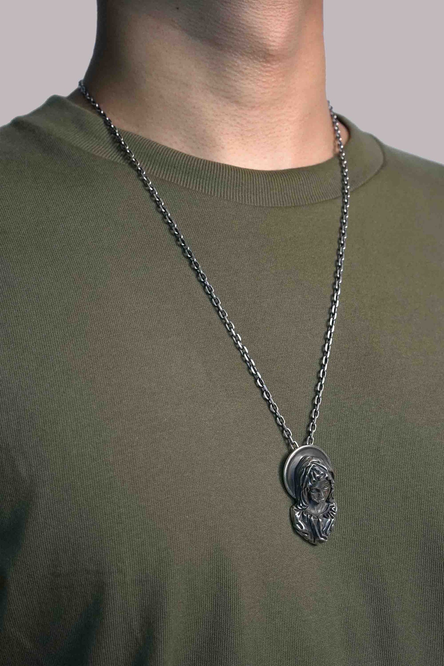 Virgin Mary Couple Retro 925 Silver Pendant