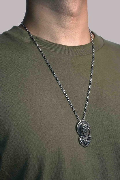 Virgin Mary Couple Retro 925 Silver Pendant