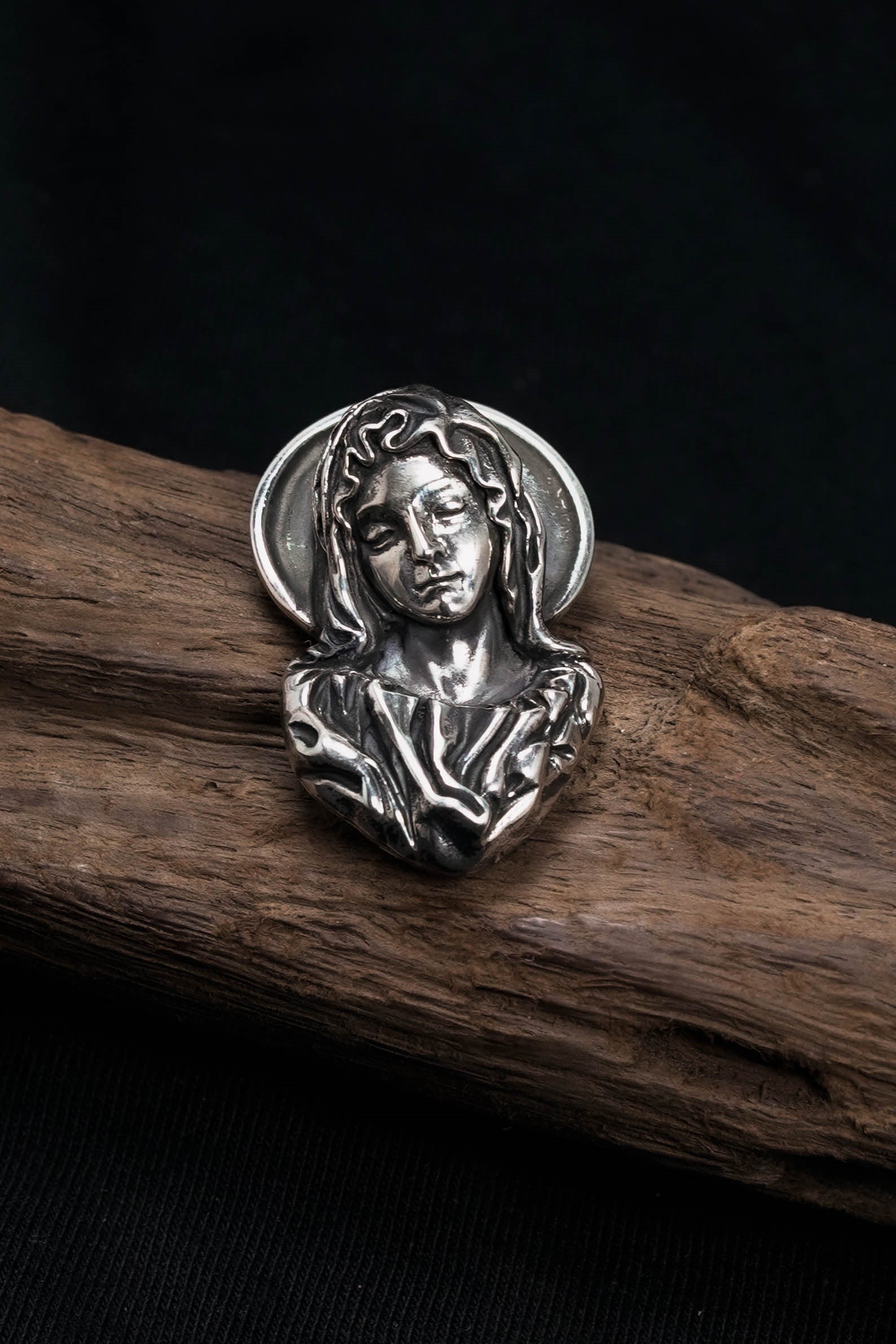 Virgin Mary Couple Retro 925 Silver Pendant
