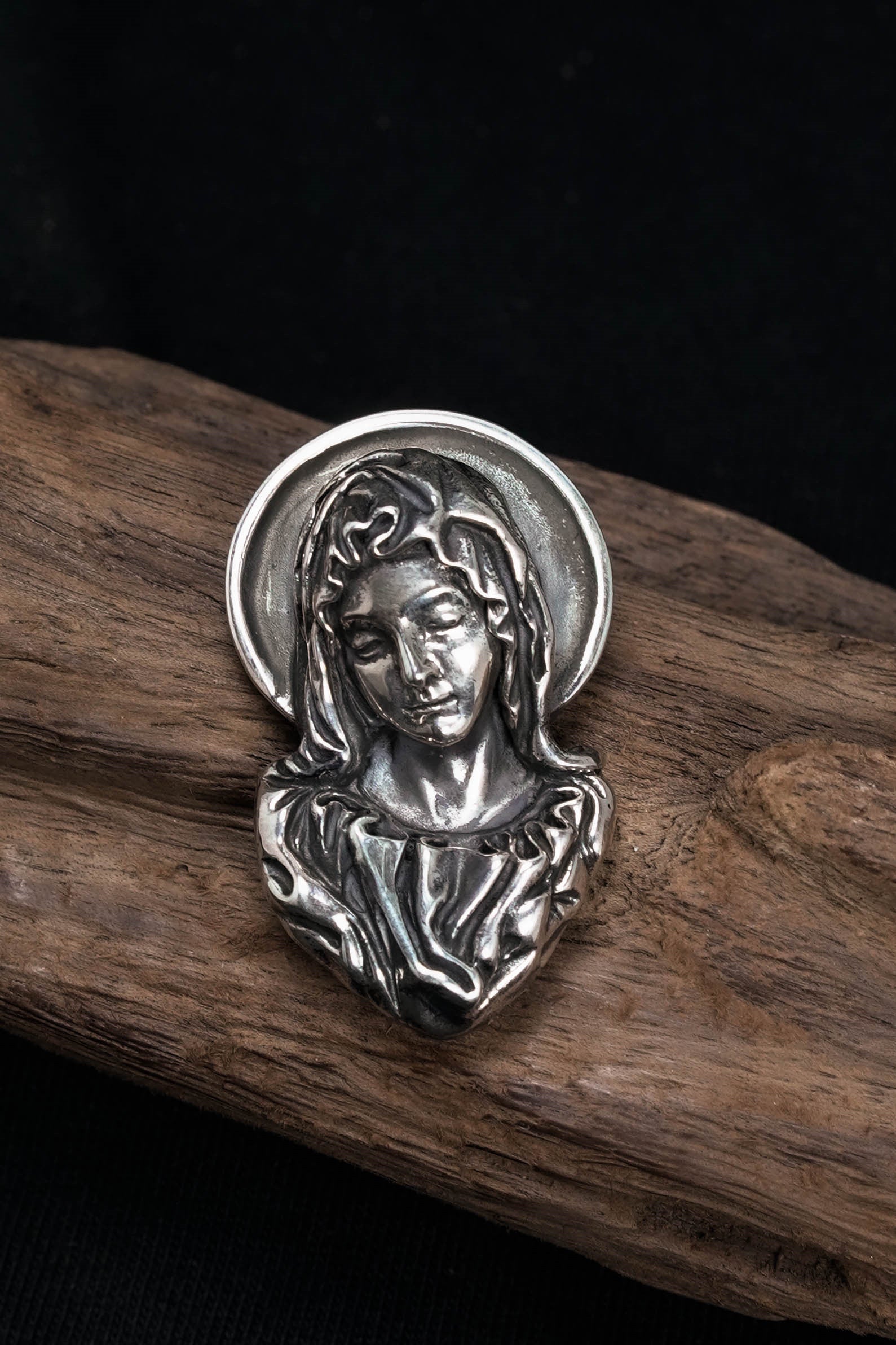 Virgin Mary Couple Retro 925 Silver Pendant