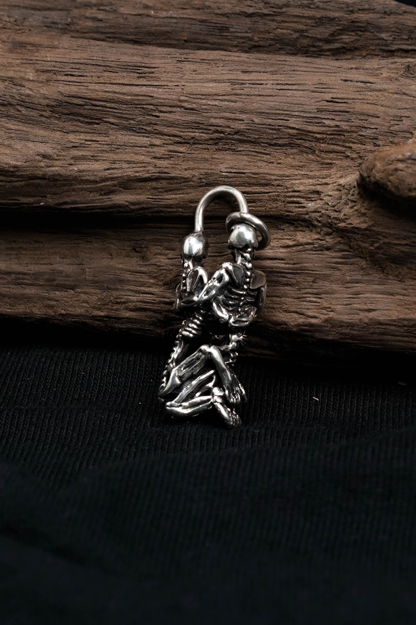 Retro Double Skulls 925 Sterling Silver Pendant