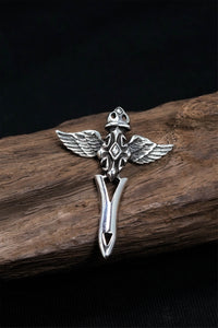 Retro Silver Cross Wings Pendant