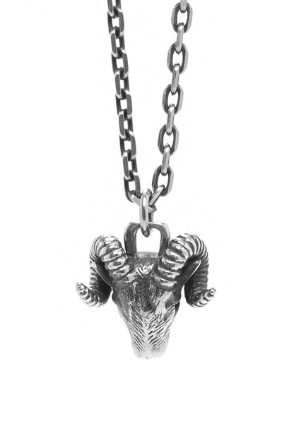 Retro Sheep Head 925 Sterling Silver Pendant