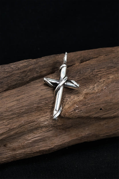 Vintage Handmade Sterling Silver Cross Pendant