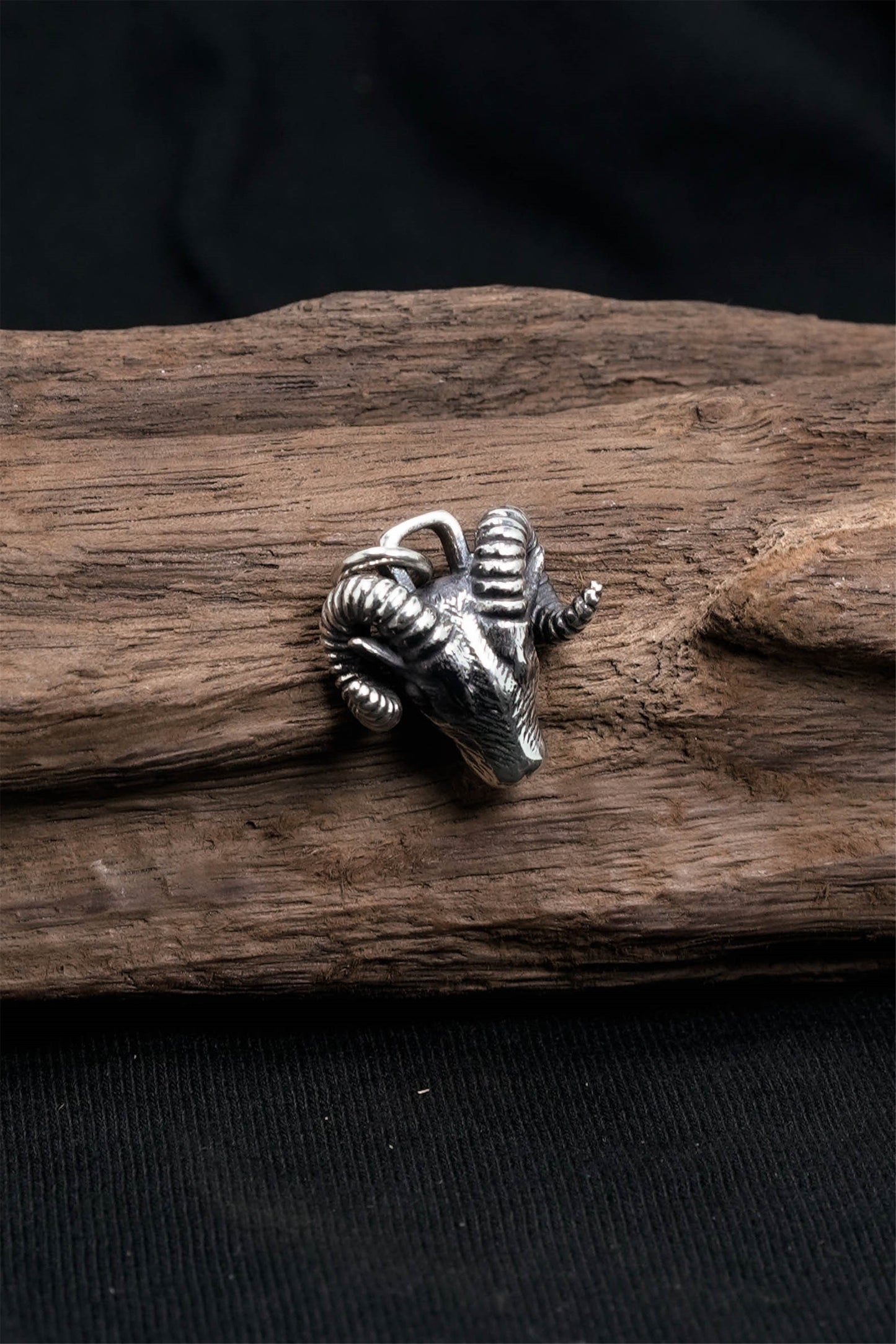Retro Sheep Head 925 Sterling Silver Pendant