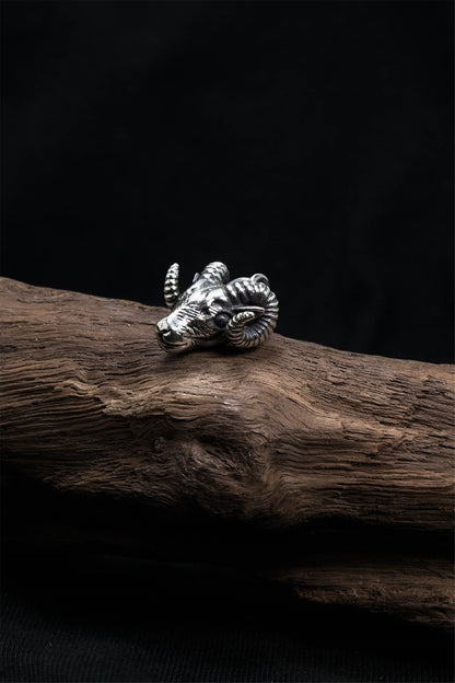 Retro Sheep Head 925 Sterling Silver Pendant