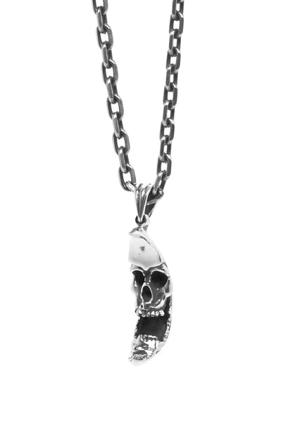 Retro Skull 925 Sterling Silver Moon Pendant