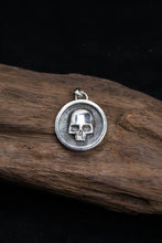 Load image into Gallery viewer, Retro Skull 925 Sterling Silver Coin Pendant
