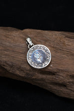 Load image into Gallery viewer, Retro Skull 925 Sterling Silver Coin Pendant
