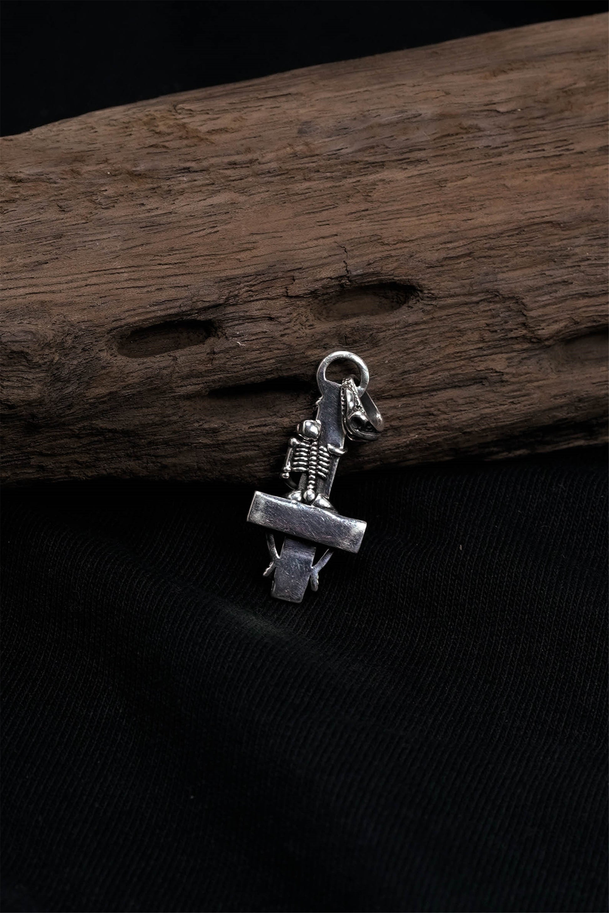 Sterling Silver Cross Skull Retro Pendant