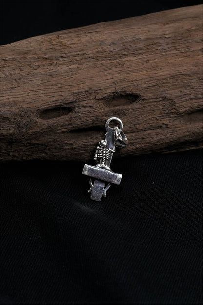 Sterling Silver Cross Skull Retro Pendant