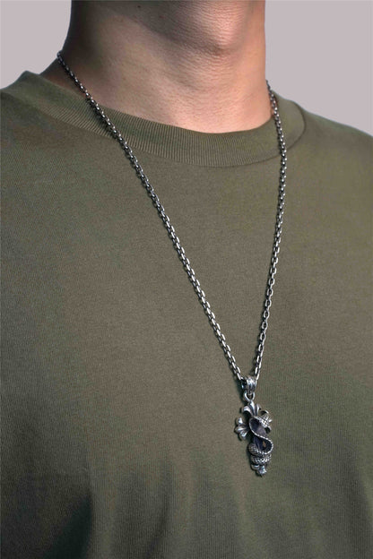 Snake Cross Pendant Retro 925 Sterling Silver