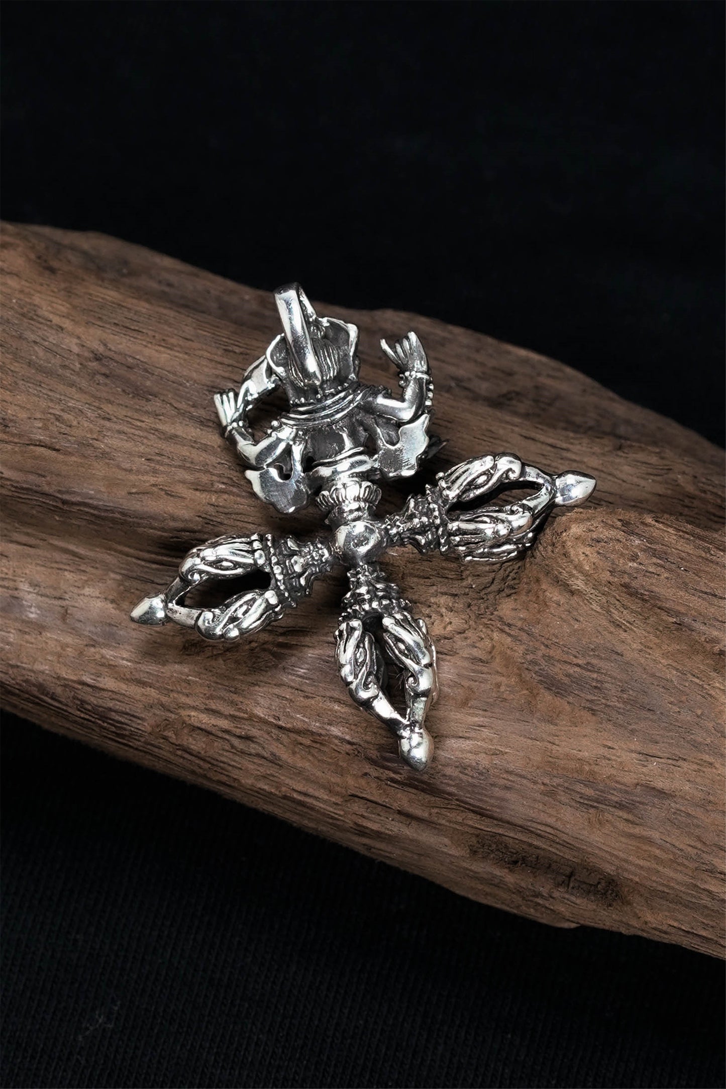 Elephant Trunk Instrument Pendant Retro 925 Sterling Silver