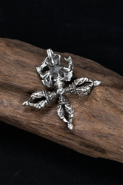 Elephant Trunk Instrument Pendant Retro 925 Sterling Silver