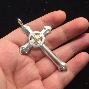 Takahashi Goro Round Brass Cross 925 Silver Pendant