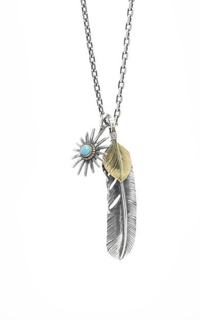 Retro Silver Takahashi Goro Feather Necklace Set