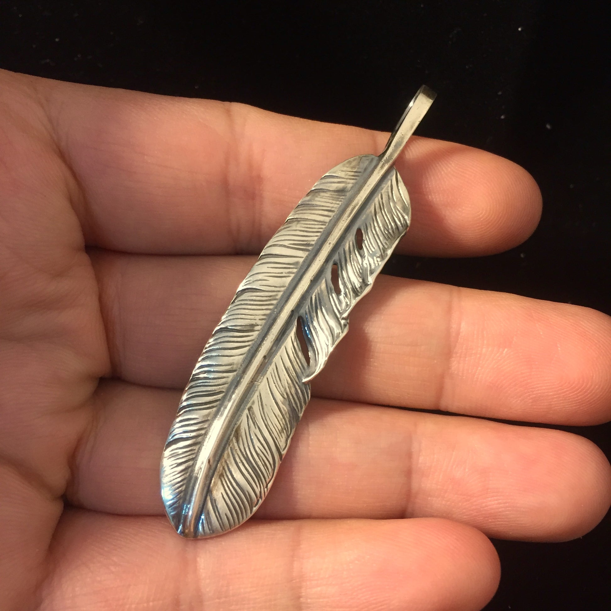 Left Feather Leaf Goro Takahashi Pendant Retro 925 Silver