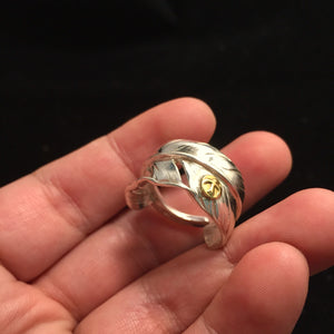 Takahashi Goro 925 Silver Small Feather Ring