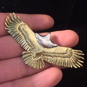 Native American Jewelry Brass Eagle Pendant Takahashi Goro