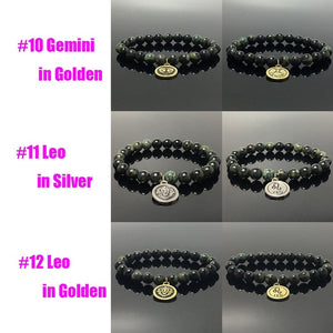 Zodiac Kambaba Stretchy Bracelet Twelve Constellations Bracelet 8mm Gemstone Beaded Bracelet Choose Your Sign Men Women Bracelet Gift