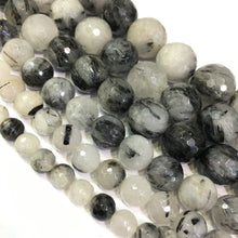 Load image into Gallery viewer, Natural Black Rutilated Quartz Round beads Healing Energy Gemstone Loose Beads for DIY Jewelry MakingAAA Quality 8mm 10mm
