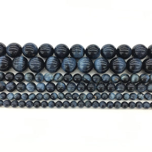 Natural Blue Tiger Eye Highly Polished Round Beads Energy Gemstone Loose Beads  for DIY Jewelry MakingAAAAA Quality 16inch