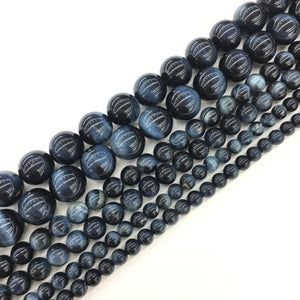 Natural Blue Tiger Eye Highly Polished Round Beads Energy Gemstone Loose Beads  for DIY Jewelry MakingAAAAA Quality 16inch