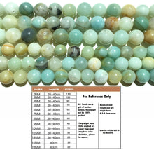 Load image into Gallery viewer, Natural Amazonite Round Stone Beads Healing Gemstone for DIY Jewelry Making &amp; Beadwork Design AAA Quality 6mm 8mm 10mm
