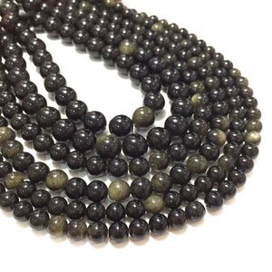 Natural Black Obsidian Beads Healing Gemstone Loose Beads for DIY Jewelry MakingAAA Quality 4mm 6mm 8mm 10mm 12mm