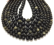 Load image into Gallery viewer, Natural Black Obsidian Beads Healing Gemstone Loose Beads for DIY Jewelry MakingAAA Quality 4mm 6mm 8mm 10mm 12mm
