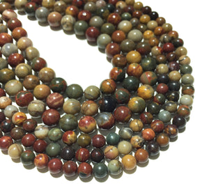 Natural Picasso Jasper Round Beads Healing Gemstone Loose Bead for DIY Jewelry Making AAA Quality 4mm 6mm 8mm 10mm 12mm