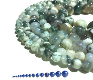 Natural Moss Agate Beads Healing Energy Gemstone Loose Beads  for DIY Jewelry Making AAA Quality 4mm 6mm 8mm 10mm